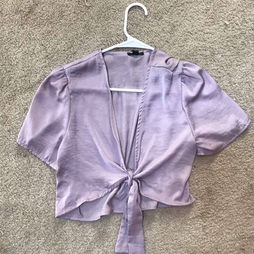 Lavender Tie Front Top